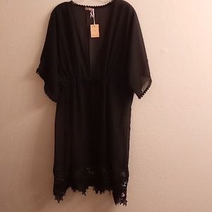 NEW CHOA  Boho Party Goth One Size Floral Black Color A13